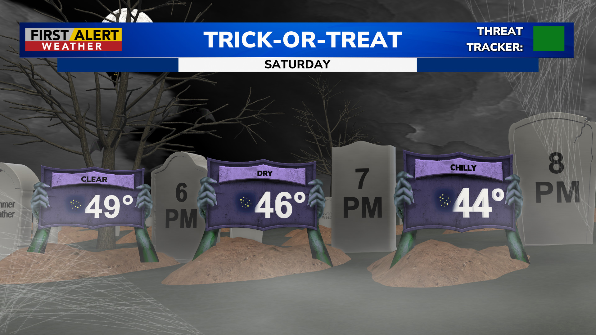 Families enjoying Halloween in Rochester, NY with costumes and decorations.